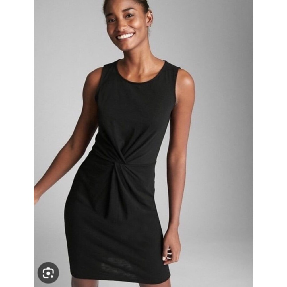 GAP Black Sleeveless Twist Front Knee-Length Dress NWT Medium